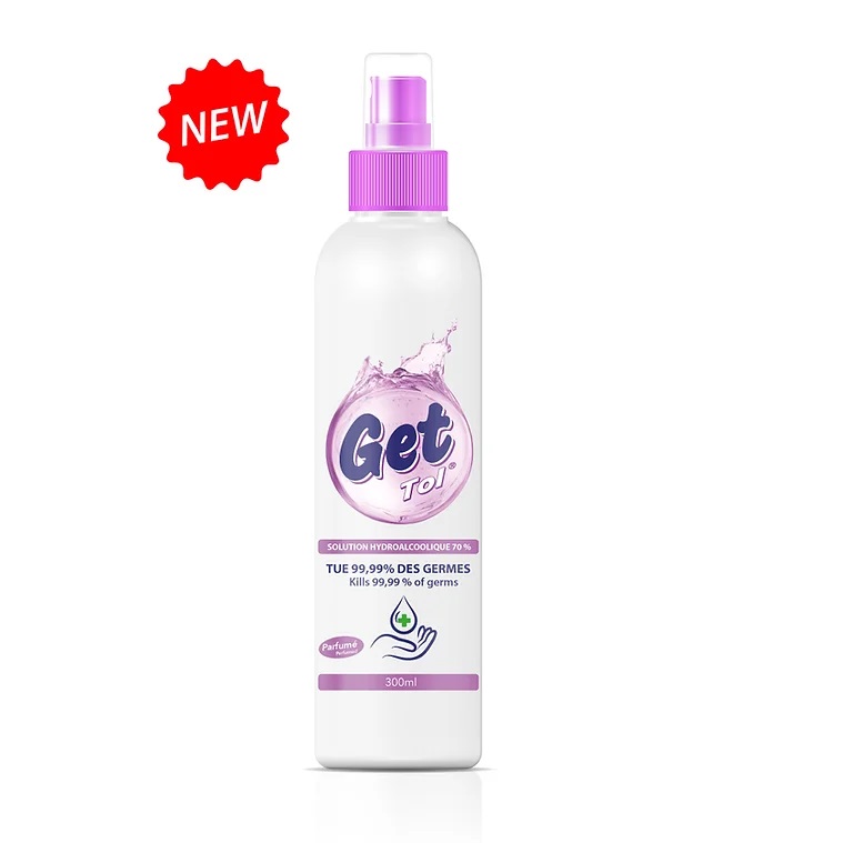 70% hydroalcoholic solution, Rose 300ml